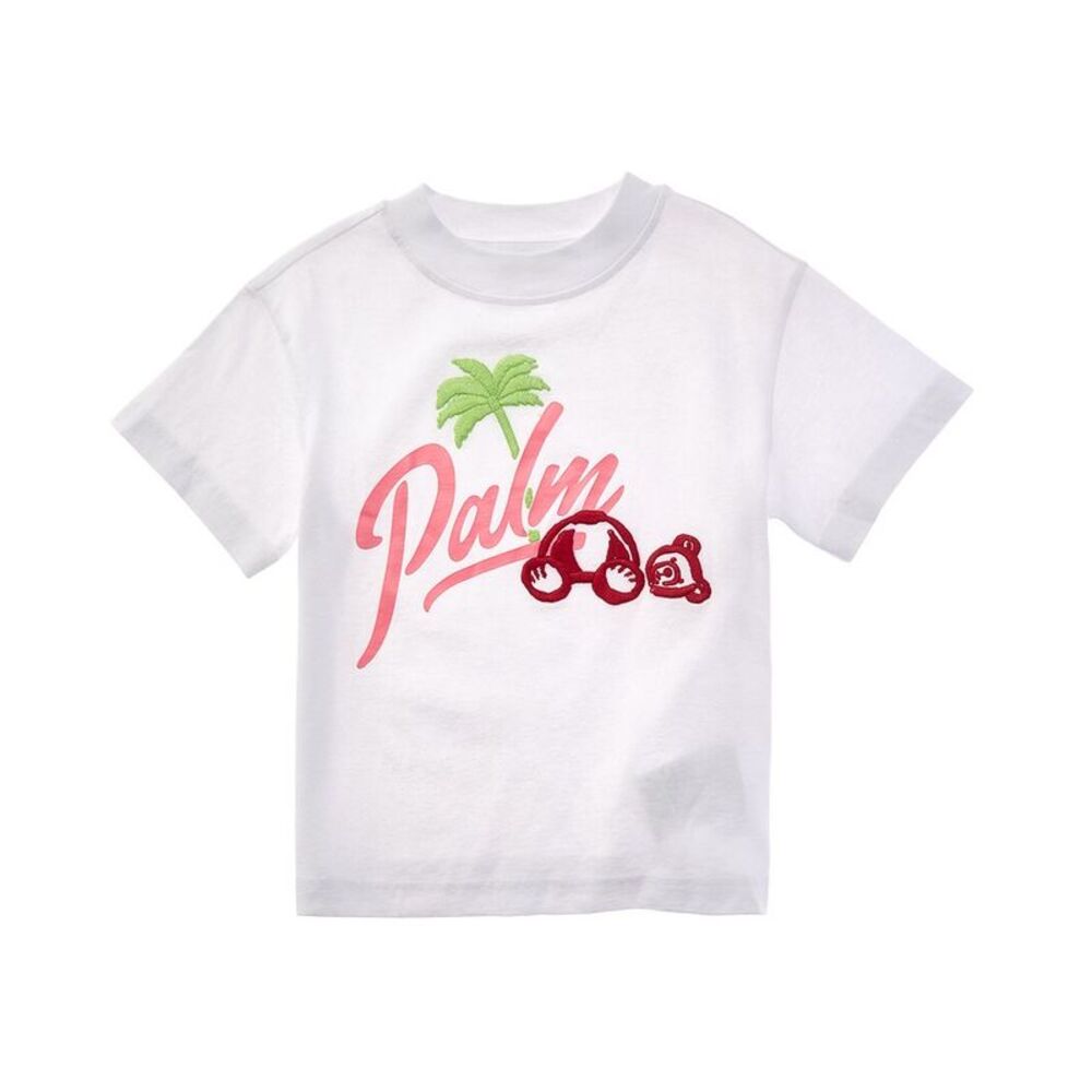 Palm Angels Girls Embro Palm Bear T-Shirt, White